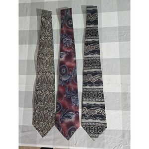 Vintage Patterned Neck Ties‎ - Lot of 3, Elegant Classic Mens Accessories